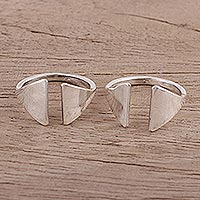 Sterling silver toe rings, 'Gateway' (pair) - Contemporary Sterling Silver Toe Rings for Women (Pair)