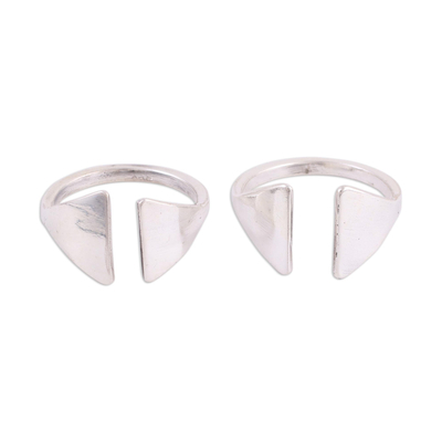 Sterling silver toe rings, 'Gateway' (pair) - Contemporary Sterling Silver Toe Rings for Women (Pair)