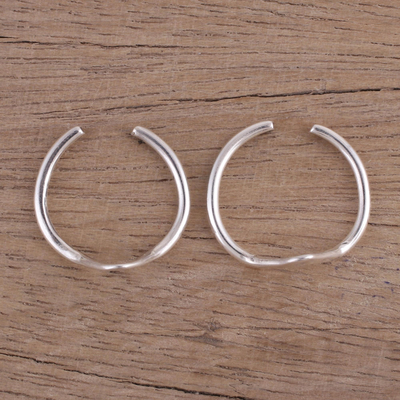 Sterling silver toe rings, 'Steady Rhythm' (pair) - Modern Polished Sterling Silver Toe Band Rings (Pair)