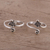 Sterling silver toe rings, 'Flower and Swirl' (pair) - Flower Motif Toe Rings Handmade in Sterling Silver (Pair) thumbail