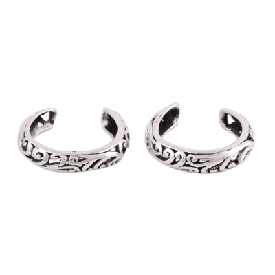 Sterling silver toe rings, 'Jali Jive' (pair) - Jali Motif Sterling Silver 925 Toe Rings (Pair)