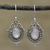 Rainbow moonstone dangle earrings, 'Majestic Circles' - Rainbow Moonstone and Sterling Silver Earrings from India (image 2) thumbail