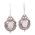 Rainbow moonstone dangle earrings, 'Majestic Circles' - Rainbow Moonstone and Sterling Silver Earrings from India (image 2a) thumbail