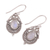 Rainbow moonstone dangle earrings, 'Majestic Circles' - Rainbow Moonstone and Sterling Silver Earrings from India (image 2d) thumbail
