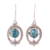 Sterling silver dangle earrings, 'Majestic Ovals' - Oval Silver and Composite Turquoise Earrings from India thumbail