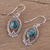 Sterling silver dangle earrings, 'Majestic Ovals' - Oval Silver and Composite Turquoise Earrings from India (image 2c) thumbail