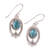 Sterling silver dangle earrings, 'Majestic Ovals' - Oval Silver and Composite Turquoise Earrings from India (image 2d) thumbail