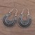 Sterling silver hoop earrings, 'Paisley Delight' - Oxidized Sterling Silver Paisley Motif Hoop Earrings (image 2b) thumbail