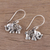 Sterling silver dangle earrings, 'Elephant Appeal' - Jali Motif Sterling Silver Elephant Dangle Earrings (image 2b) thumbail
