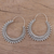 Sterling silver hoop earrings, 'Majestic Sunshine' - Pretty Indian Style Sterling Silver Hoop Earrings (image 2b) thumbail