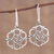 Sterling silver dangle earrings, 'Floral Om' - Sterling Silver Floral Om Symbol Dangle Earrings (image 2) thumbail