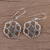 Sterling silver dangle earrings, 'Floral Om' - Sterling Silver Floral Om Symbol Dangle Earrings (image 2b) thumbail