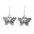 Sterling silver dangle earrings, 'Dancing Butterfly' - Detailed Sterling Silver Butterfly Motif Dangle Earrings thumbail