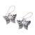 Sterling silver dangle earrings, 'Dancing Butterfly' - Detailed Sterling Silver Butterfly Motif Dangle Earrings (image 2c) thumbail
