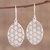 Sterling silver dangle earrings, 'Matrix Web' - Everyday Classic Oval Sterling Silver Dangle Earrings