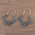 Sterling silver hoop earrings, 'Mughal Reverie' - Ornate Sterling Silver Geometric Hoop Earrings (image 2) thumbail