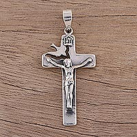 Featured review for Sterling silver crucifix pendant, Peace Will Prevail