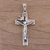 Sterling silver crucifix pendant, 'Peace Will Prevail' - Hand Crafted Sterling Silver Crucifix Pendant (image 2) thumbail