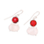 Rainbow moonstone and garnet dangle earrings, 'Regal Air' - Rainbow Moonstone and Garnet 15 Carat Dangle Earrings (image 2c) thumbail