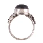 Onyx cocktail ring, 'Magical Allure' - Handcrafted Black Onyx Cocktail Ring from India