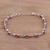 Rhodium plated garnet link bracelet, 'Inspiring Red' - Garnet and Rhodium Plated Silver Link Bracelet from India