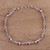 Rhodium plated garnet link bracelet, 'Inspiring Red' - Garnet and Rhodium Plated Silver Link Bracelet from India