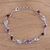 Rhodium plated multi-gemstone link bracelet, 'Colorful Leaves' - Rhodium Plated Multi-Gemstone Link Bracelet from India thumbail
