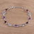 Rhodium plated multi-gemstone link bracelet, 'Colorful Leaves' - Rhodium Plated Multi-Gemstone Link Bracelet from India (image 2b) thumbail