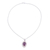 Rhodium plated amethyst pendant necklace, 'Lavender Fascination' - Pendant Necklace with Six Carat Amethyst Stone (image 2c) thumbail