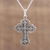 Sterling silver cross pendant necklace, 'Key to Heaven' - Greek Key Motif Sterling Silver Cross Pendant Necklace (image 2) thumbail