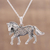 Sterling silver pendant necklace, 'Celtic Pony' - Celtic Knot Motif Sterling Silver Pony Necklace thumbail