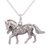 Sterling silver pendant necklace, 'Celtic Pony' - Celtic Knot Motif Sterling Silver Pony Necklace thumbail