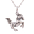 Sterling silver pendant necklace, 'Prancing Steed' - Horse Pendant Necklace in Sterling Silver from India thumbail