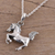 Sterling silver pendant necklace, 'Prancing Steed' - Horse Pendant Necklace in Sterling Silver from India (image 2b) thumbail