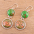 Unakite dangle earrings, 'Forest Muse' - Pink and Green Unakite and Silver Dangle Earrings
