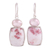 Rose quartz and dolomite dangle earrings, 'Cherished Rose' - Handcrafted Rose Quartz and Dolomite Dangle Earrings thumbail