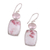 Rose quartz and dolomite dangle earrings, 'Cherished Rose' - Handcrafted Rose Quartz and Dolomite Dangle Earrings (image 2b) thumbail