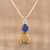 Collar colgante de lapislázuli y jaspe - Collar Bumblebee Jasper y Lapiz Lazuli Rose