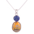 Collar colgante de lapislázuli y jaspe - Collar Bumblebee Jasper y Lapiz Lazuli Rose