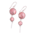 Rhodochrosite dangle earrings, 'Rock Rose' - Rhodochrosite and Sterling Silver Dangle Earrings (image 2c) thumbail