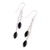 Onyx dangle earrings, 'Midnight Seeds' - Black Onyx and Sterling Silver Dangle Earrings from India (image 2c) thumbail