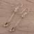 Citrine dangle earrings, 'Glistening Teardrops' - Teardrop Citrine and Sterling Silver Earrings from India (image 2c) thumbail