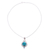 Blue topaz pendant necklace, 'Blue Charm of the Sky' - Blue Topaz and Composite Turquoise Earrings from India thumbail