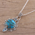 Blue topaz pendant necklace, 'Blue Charm of the Sky' - Blue Topaz and Composite Turquoise Earrings from India