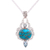 Blue topaz pendant necklace, 'Blue Charm of the Sky' - Blue Topaz and Composite Turquoise Earrings from India (image 2c) thumbail