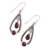 Garnet dangle earrings, 'Teardrop Romance' - Garnet and Sterling Silver Dangle Earrings from India (image 2c) thumbail