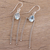Blue topaz dangle earrings, 'Sky Chains' - Teardrop Blue Topaz Dangle Earrings from India