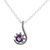 Amethyst pendant necklace, 'Flower Hook' - Amethyst and Sterling Silver Pendant Necklace from India