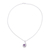 Amethyst pendant necklace, 'Flower Hook' - Amethyst and Sterling Silver Pendant Necklace from India