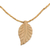Wood pendant necklace, 'Curry Leaf' - Leaf Motif Pendant Necklace Handmade from Wood (image 2c) thumbail